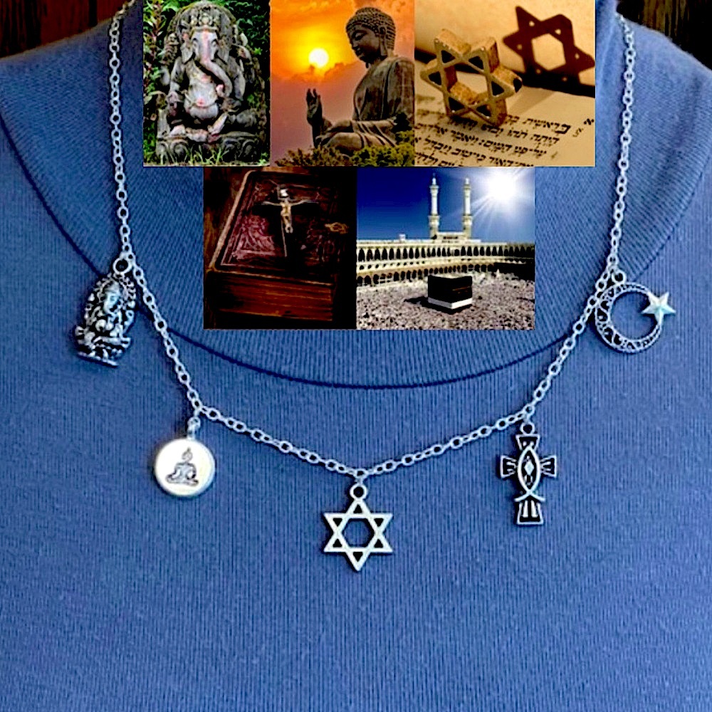 World Religions Handmade Necklace Hinduism Buddhism Judaism Christianity Islam